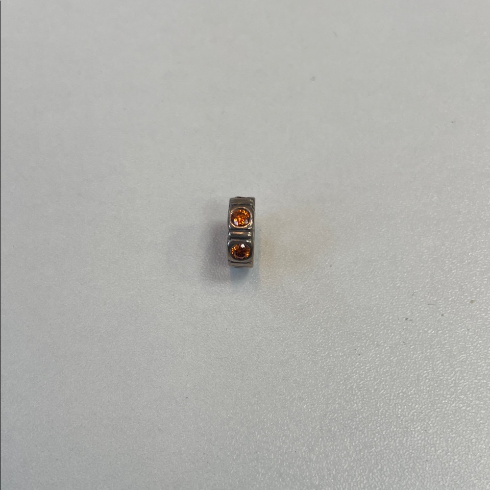 Pandora Silver Charm with Orange Accents